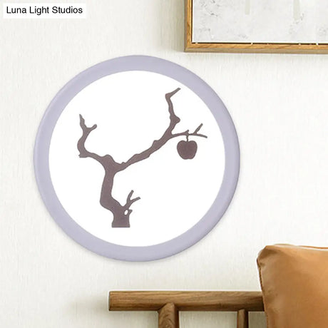 Minimalist Led Mural Wall Lamp In Acrylic White And Coffee Tones