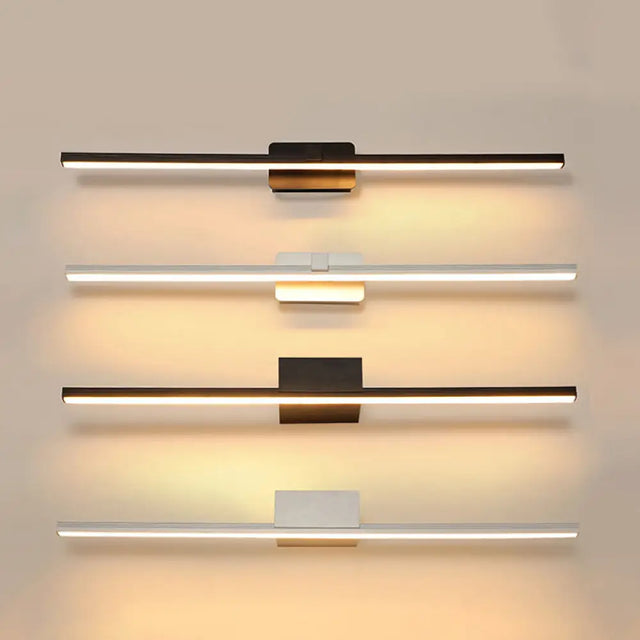 Minimalist Led Sconce For Powder Room Wall - Linear Metal Design