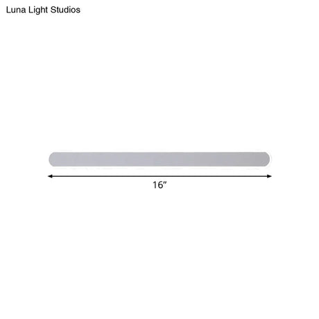 Minimalist Led Vanity Mirror Light - Oblong Flush Wall Sconce In Warm/White 16/23.5/31.5 Inch Length