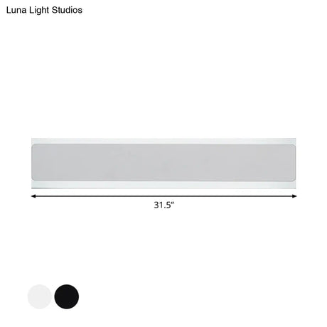 Minimalist Led Wall Sconce Light In Black/White - Perfect For Bedchamber
