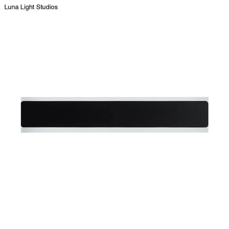 Minimalist Led Wall Sconce Light In Black/White - Perfect For Bedchamber