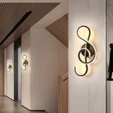 Minimalist Line Art Led Sconce Light Fixture - Black Metal Wall Mounted Lamp For Hallways / Natural