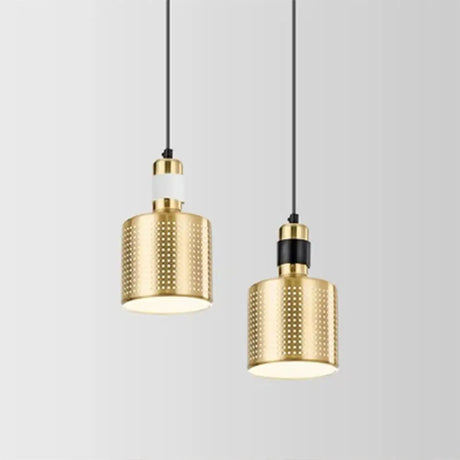 Minimalist Metal Cylinder Ceiling Light Pendant - 1 Head Drop For Bedside White