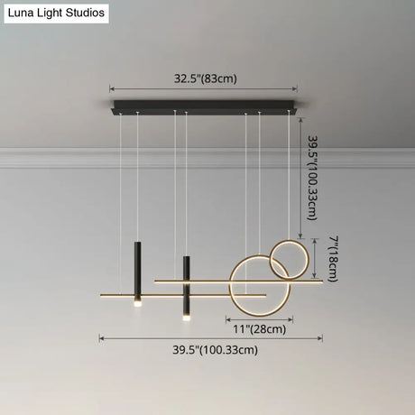 Minimalist Metal Dinner Suspension Lamp With Led Island Pendant And Spotlight
