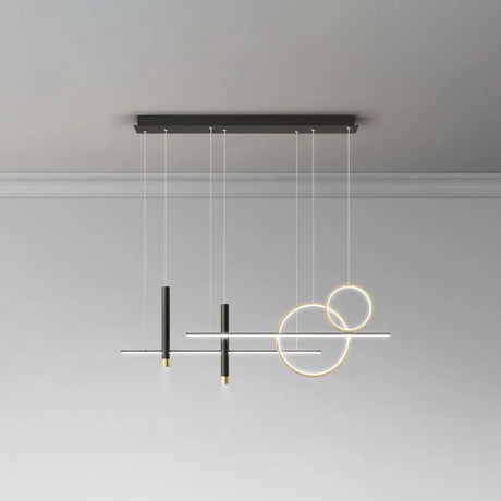 Minimalist Metal Dinner Suspension Lamp With Led Island Pendant And Spotlight Black-Gold / White