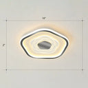 Minimalist Metal Led Flush Ceiling Light - Pentagonal Bedroom Fixture Black / 16’ Warm
