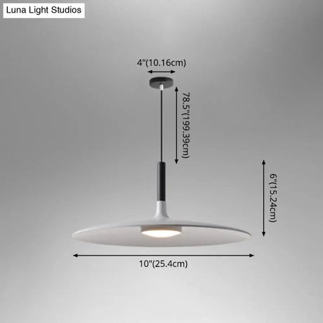Minimalist Metal Led Pendant Lamp - Flying Saucer Style For Restaurants
