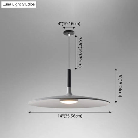 Minimalist Metal Led Pendant Lamp - Flying Saucer Style For Restaurants