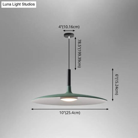 Minimalist Metal Led Pendant Lamp - Flying Saucer Style For Restaurants
