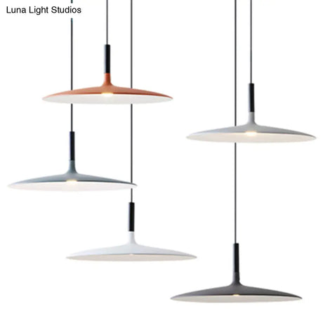 Minimalist Metal Led Pendant Lamp - Flying Saucer Style For Restaurants