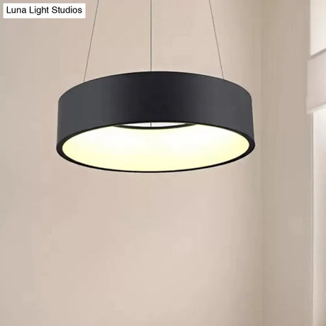 Minimalist Metal Ring Integrated Led Pendant Light - 3 Size & Color Options For Dining Room