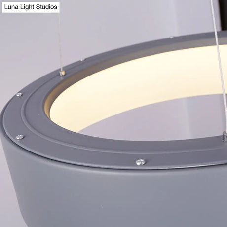 Minimalist Metal Ring Integrated Led Pendant Light - 3 Size & Color Options For Dining Room