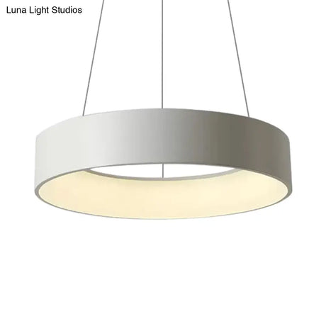Minimalist Metal Ring Integrated Led Pendant Light - 3 Size & Color Options For Dining Room