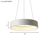 Minimalist Metal Ring Integrated Led Pendant Light - 3 Size & Color Options For Dining Room