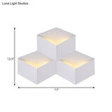 Minimalist Metallic Geometric Wall Mount Light: Cubic Shape 1/2-Light White Lamp For Corridor