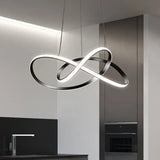 Minimalist Metallic Led Pendant Chandelier - Knotting Ceiling Light For Restaurants (Black) Black