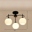Minimalist Opal Glass Flush Light In Black For Living Room Ceiling 3 /