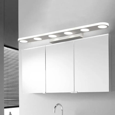 Minimalist Oval Acrylic Vanity Light With 4/6 Bulbs In Warm/White - 15/23 Length And White Finish /
