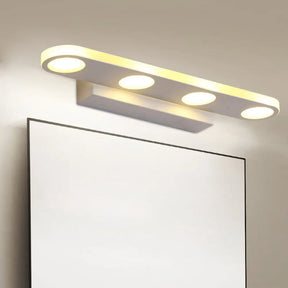 Minimalist Oval Acrylic Vanity Light With 4/6 Bulbs In Warm/White - 15/23 Length And White Finish /