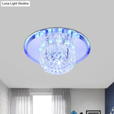 Minimalist Oval Clear Crystal Led Ceiling Light For Hallway