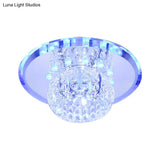 Minimalist Oval Clear Crystal Led Ceiling Light For Hallway