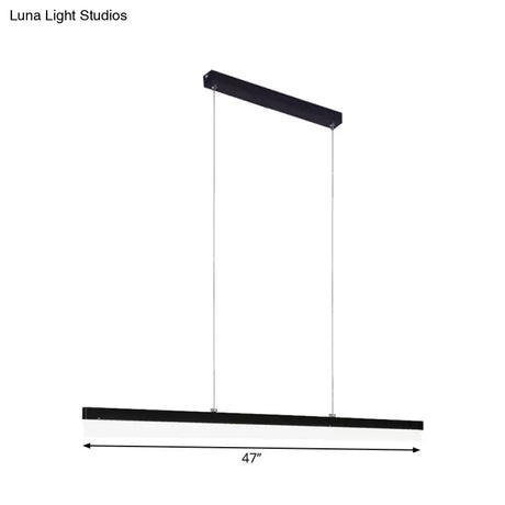 Minimalist Rectilinear Acrylic Led Pendant Light In Warm/White - Available 3 Length Options