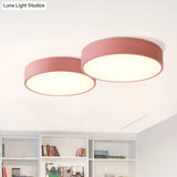 Minimalist Round Flush Mount Ceiling Lighting Fixture - 1 Light Aluminum