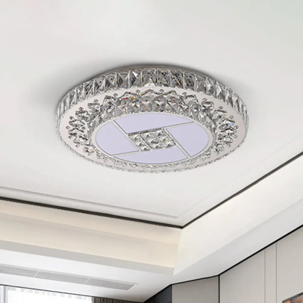 Minimalist Stainless Steel Led Pendant Light With Crystal Design Stainless-Steel