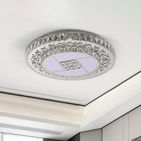 Minimalist Stainless Steel Led Pendant Light With Crystal Design Stainless-Steel