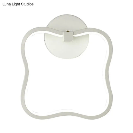 Minimalist White Curved Square Led Acrylic Wall Sconce - Warm Lighting