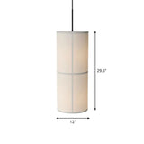 Minimalist White Suspended Fabric Pendant Lamp For Dining Room