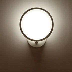 Minimalist White Led Circle Sconce Light Fixture With Acrylic Wall Mount - Warm/White For Corridor