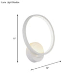 Minimalist White Led Circle Sconce Light Fixture With Acrylic Wall Mount - Warm/White For Corridor