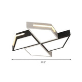 Minimalist Windmill Ceiling Light - Acrylic Flush Mount Fixture For Bedroom (Black/White)