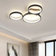 Minimalistic Black Acrylic Circle Flush Mount Ceiling Light With 3 Lights