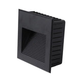 Minimalistic Black Aluminum Led Footlight For Stairway - Quadrilateral Recessed Wall Light / Large
