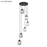 Minimalistic Black Geometric Prismatic Crystal Ceiling Light For Staircase