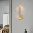 Minimalistic Brass Curve Led Wall Mount Light: Stylish Metal Sconce For Living Room