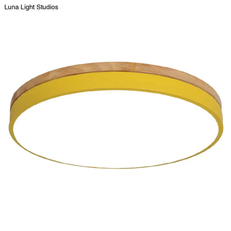 Minimalistic Flush Mount Ceiling Light - 1 Acrylic Disk Design Yellow / 16 Warm