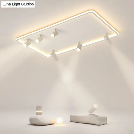 Minimalistic Living Room Glow: Led Acrylic Rectangular Flush Mount Ceiling Spotlight