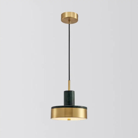 Minimalistic Marble Pendant Ceiling Light For Shaded Dining Room With 1 Head Green / Round