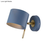 Minimalistic Metallic Cylinder Wall Mount Sconce - 5 Width 1 Light Black/Pink/Yellow/Blue Ideal For