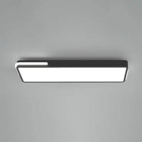 Minimalistic Rectangular Led Flush Mount Ceiling Light In Black For Corridors / 23.5’