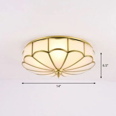 Minimalistic White Glass Flush Mount Ceiling Light Fixture 3 /