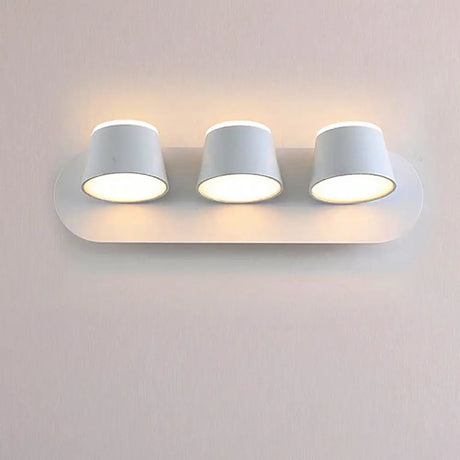 Modern 1/2/3-Light Bedroom Wall Sconce With Cone Metal Shade - White/Black Vanity Lighting Fixture