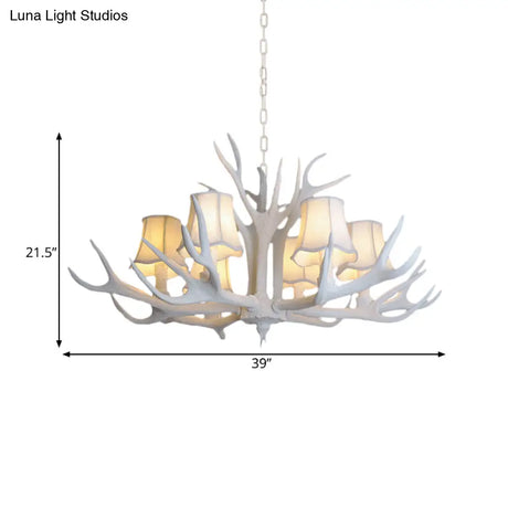 Modern 3/4/5-Light Cone Resin Chandelier Ceiling Lamp - White | Living Room Fixture
