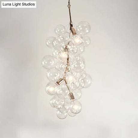 Modern 3/5-Light Gold Pendant Chandelier With Clear Glass Ideal For Living Room