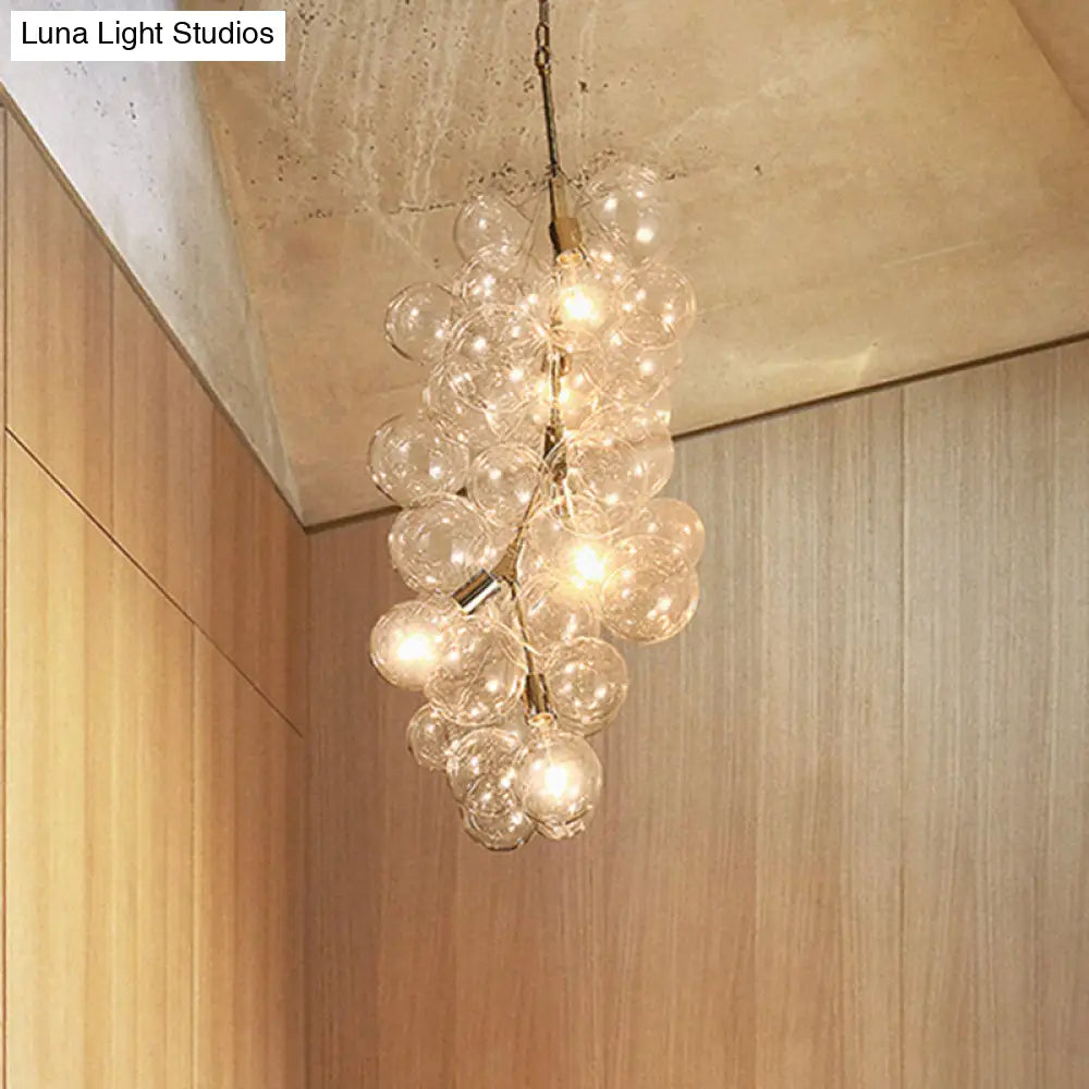 Modern 3/5-Light Gold Pendant Chandelier With Clear Glass Ideal For Living Room