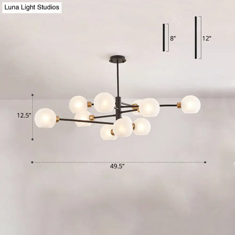 Contemporary Sputnik Chandelier - Glass Living Room Ceiling Light Fixture +