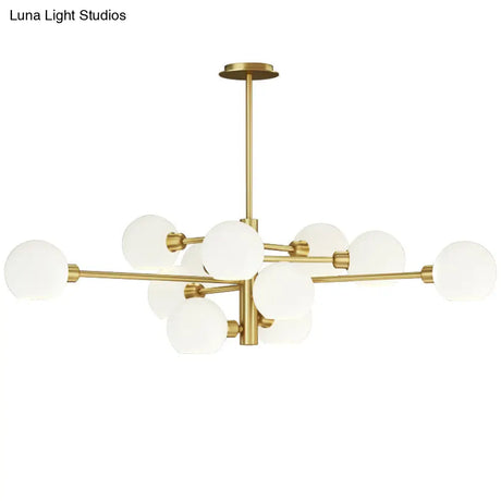 Contemporary Sputnik Chandelier - Glass Living Room Ceiling Light Fixture +